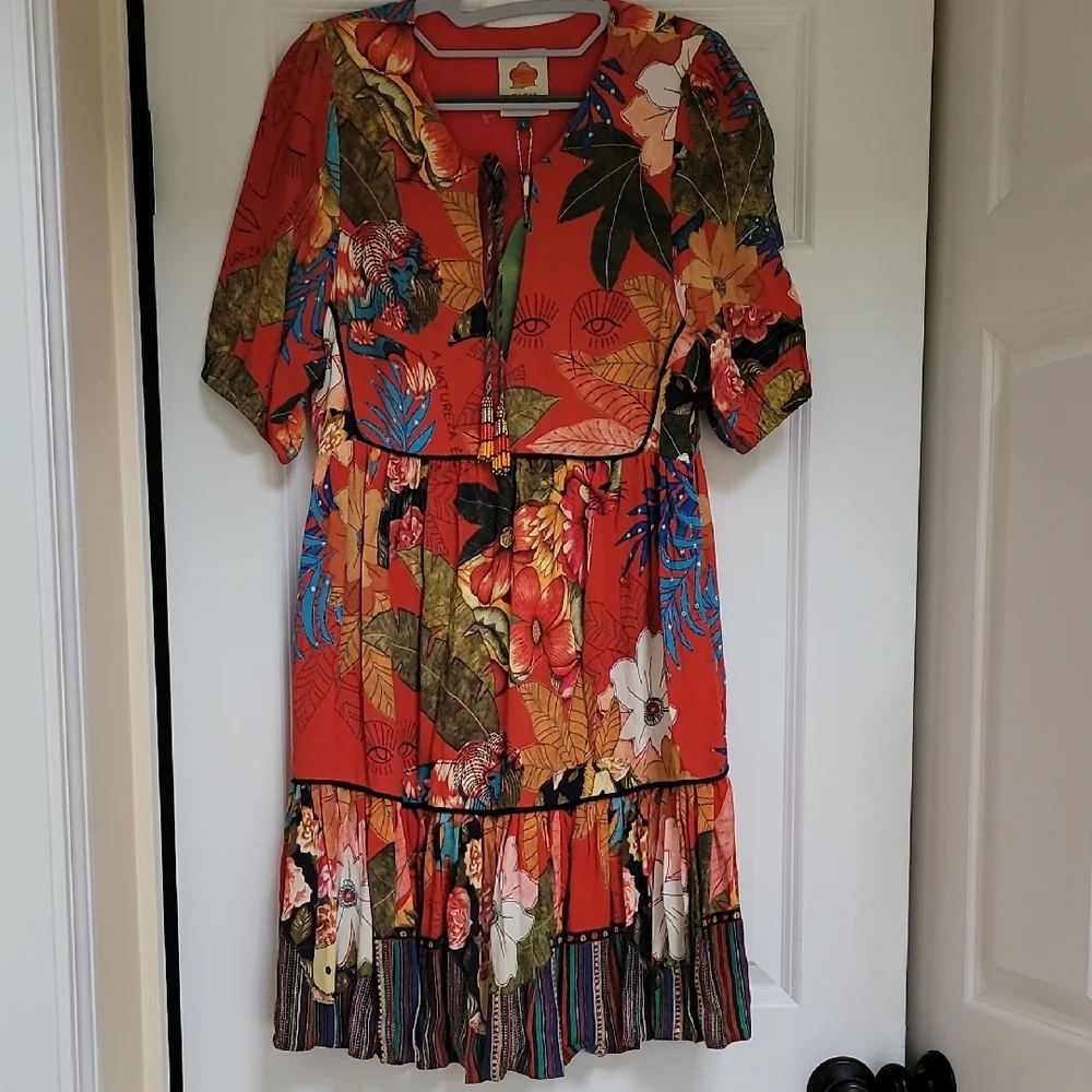 Farm Rio Dress Bordado Flores Dress - Picture 3 of 16